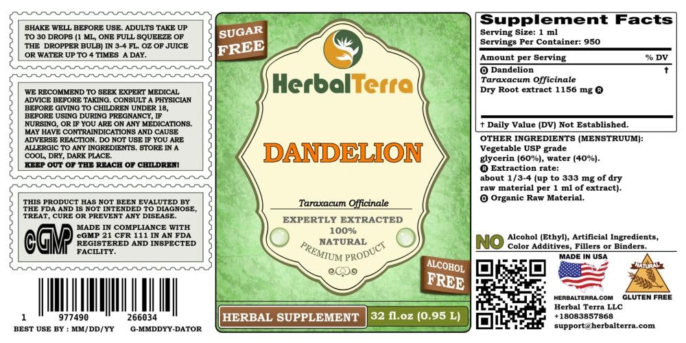 Herbal Terra LLC Dandelion (Taraxacum Officinale) Tincture
