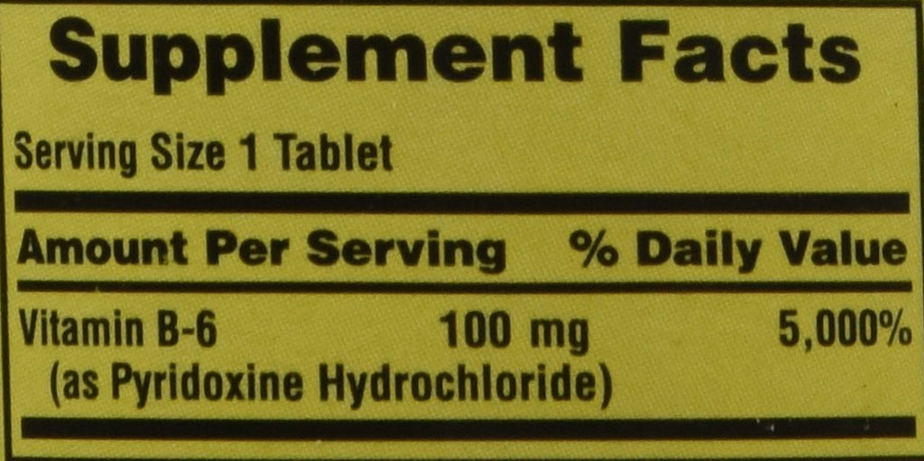 Spring Valley Vitamin B-6 Pyridoxine 100 mg - 250 Tablets - image 4