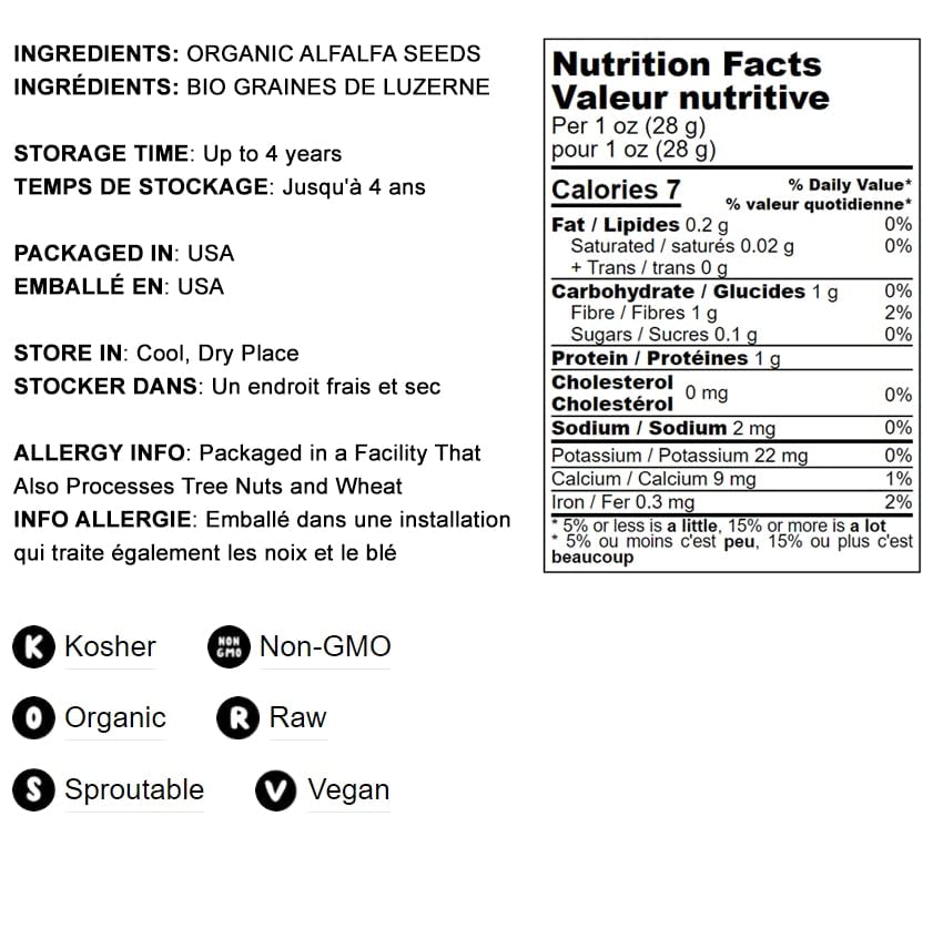 Food to Live Organic Alfalfa Sprouting Seeds - 5 Pounds - image 4