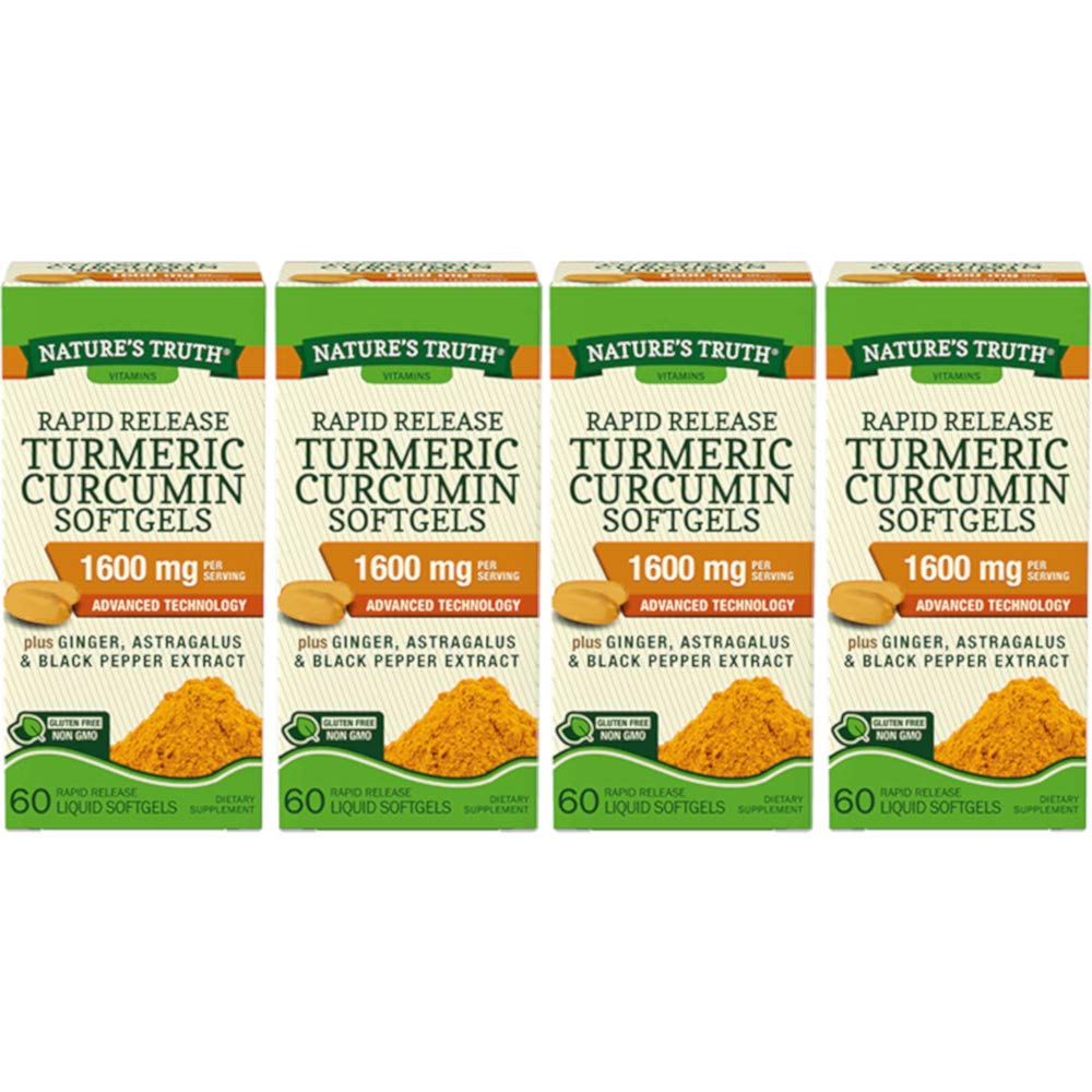 Nature's Truth Rapid Release Turmeric Curcumin Softgels 1600mg - 240 Softgels - image 2