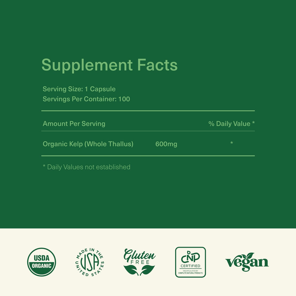 Complete Natural Products Icelandic Sea Kelp 600mg Thyroid Support - image 2