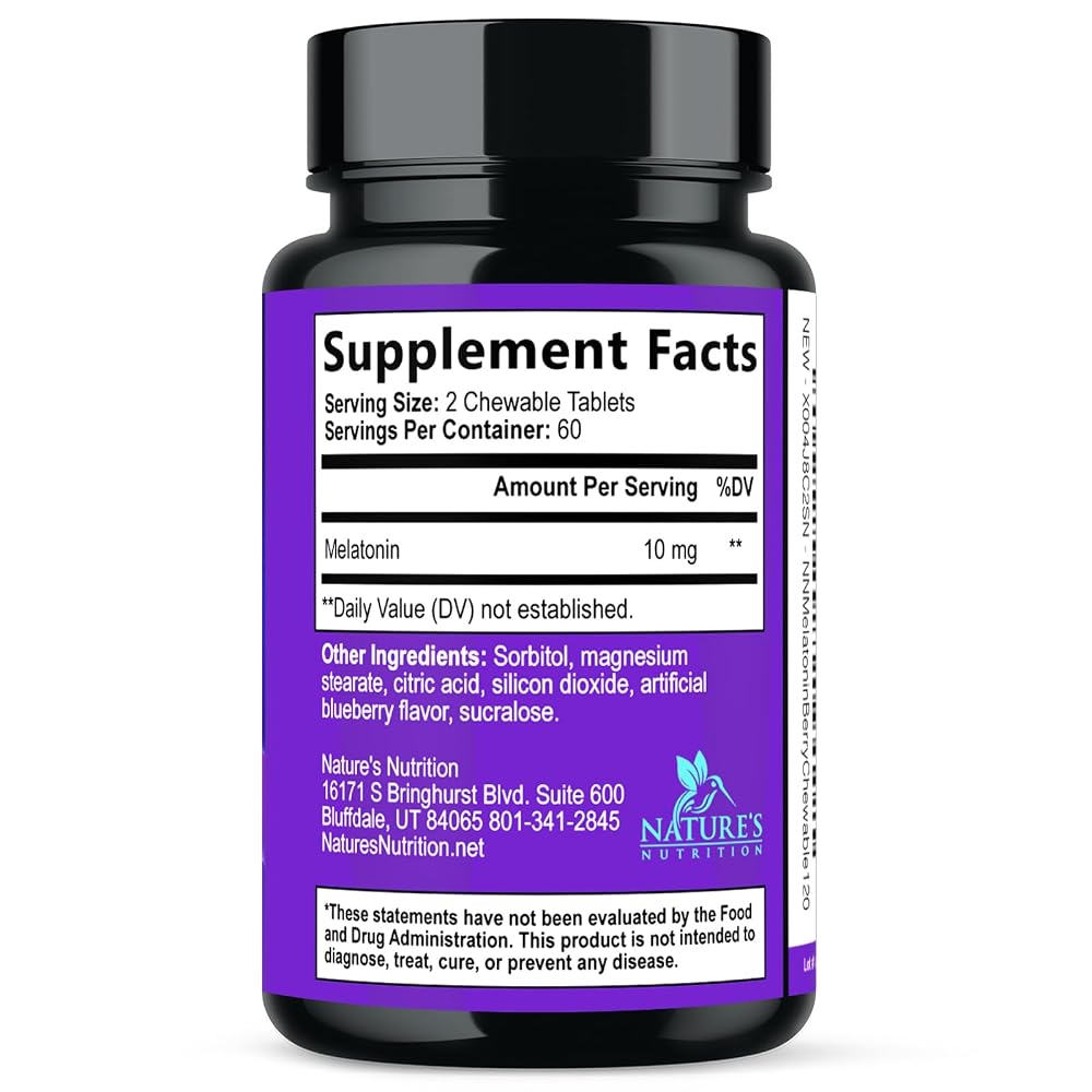 Nature's Nutrition Melatonin Sleep Supplement 10mg