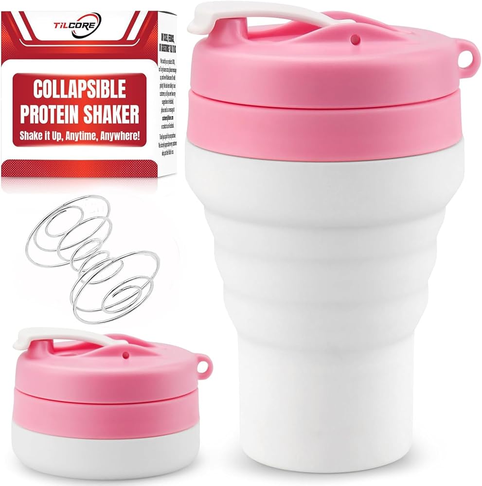 Tilcore Protein Shaker Bottle Collapsible - Food-Grade
