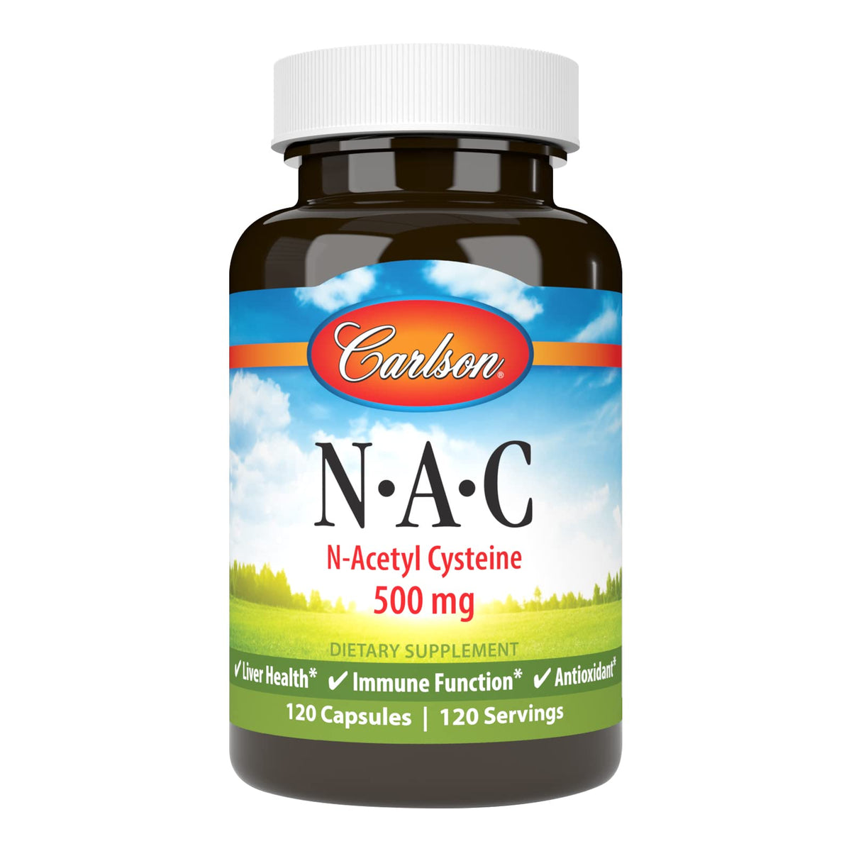 Carlson NAC N-Acetyl Cysteine 500 mg - 120 Vegetarian Capsules
