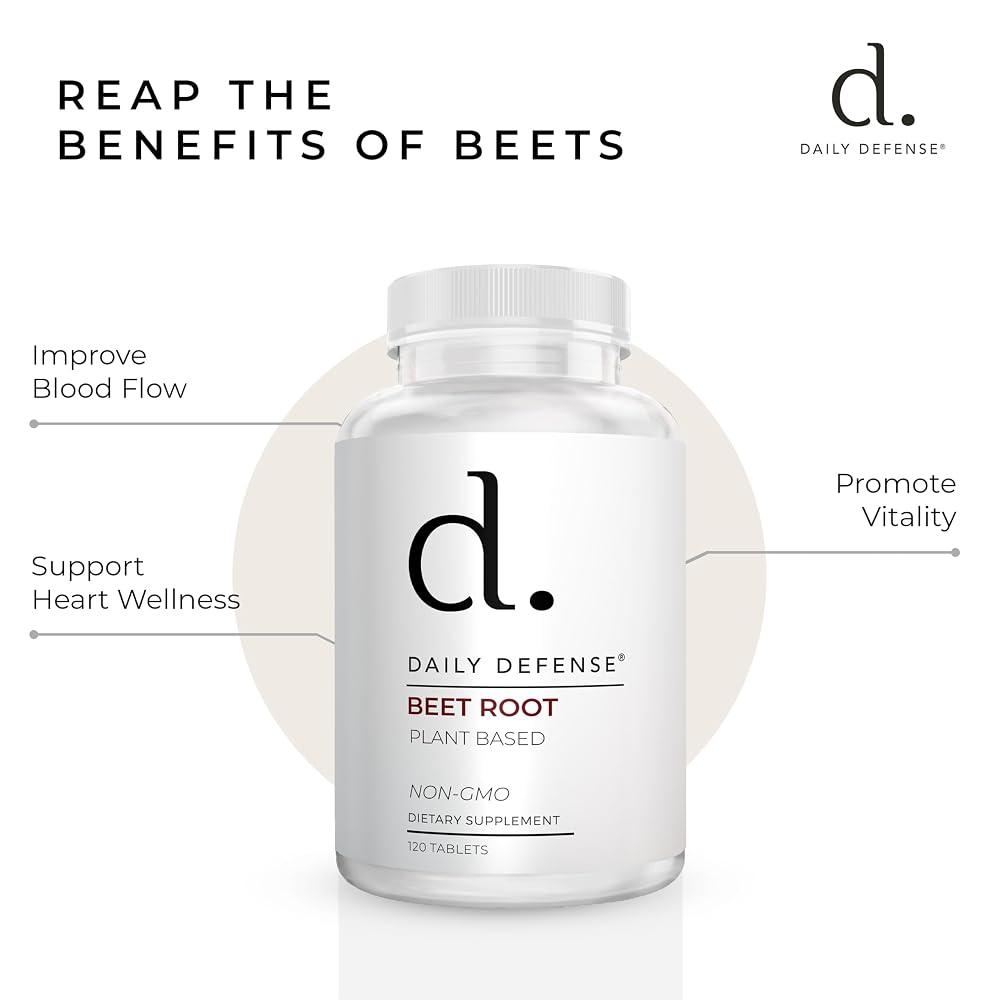 Daily Defense Beet Root Supplements for Energy & Vitality - 120 Tablets - image 5