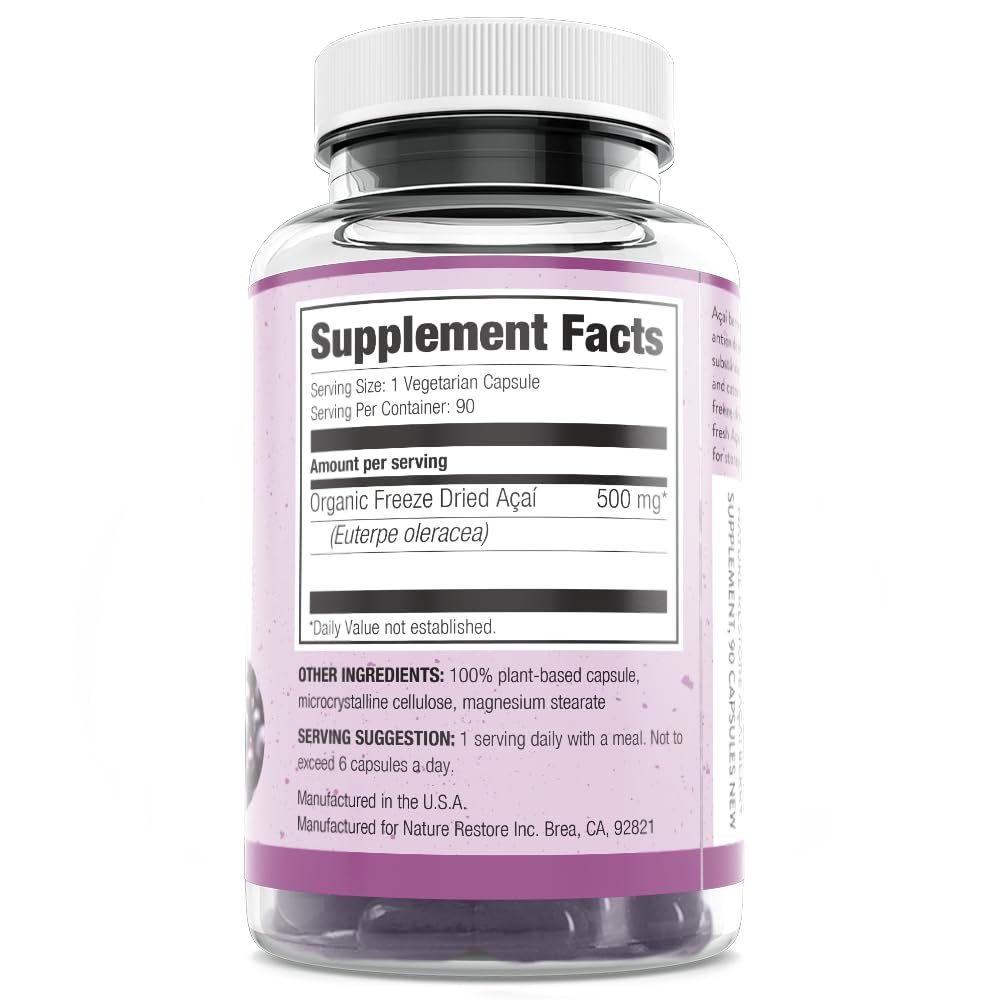 Nature Restore Organic Acai Berry Supplement - 90 Capsules - image 2