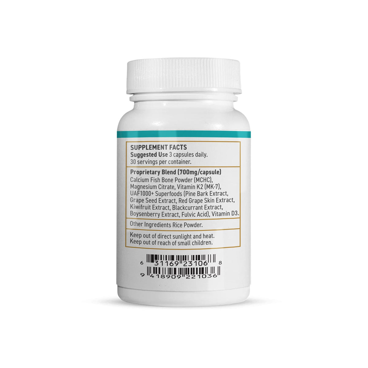 TURNER Calcium Plus with Magnesium, Vitamins K2 & D3 - 90 Capsules - image 2