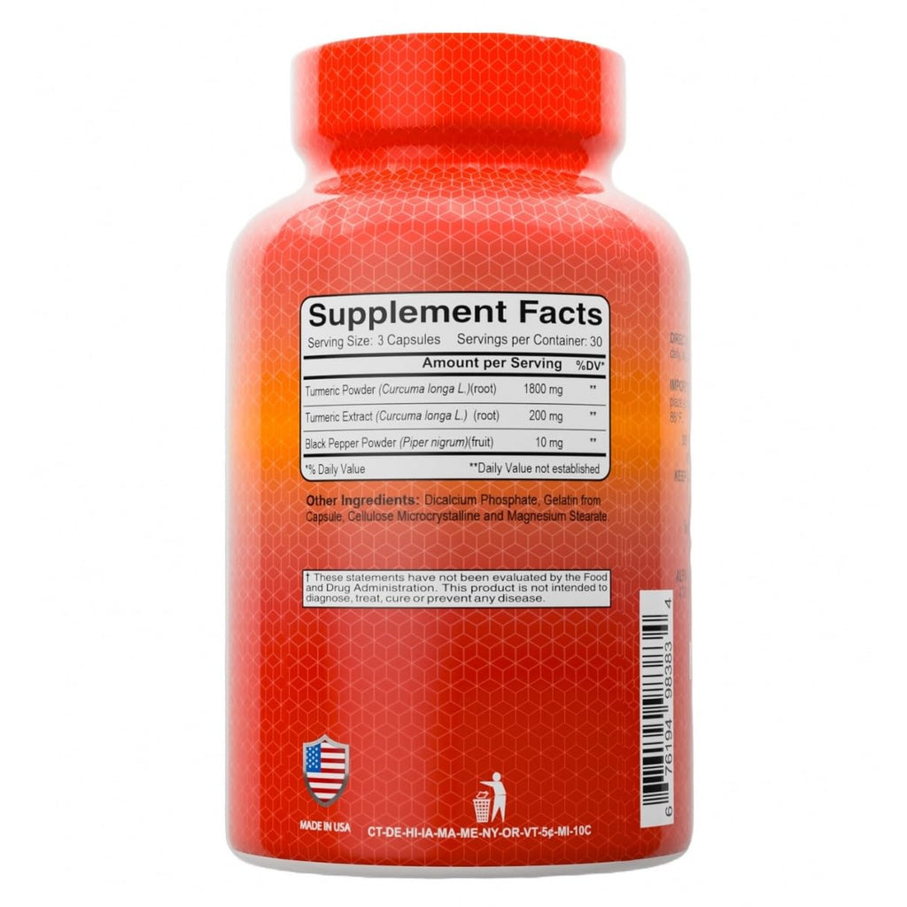 ALFA VITAMINS Curcumin Turmeric with Black Pepper Joint Support - 90 Capsules - image 2