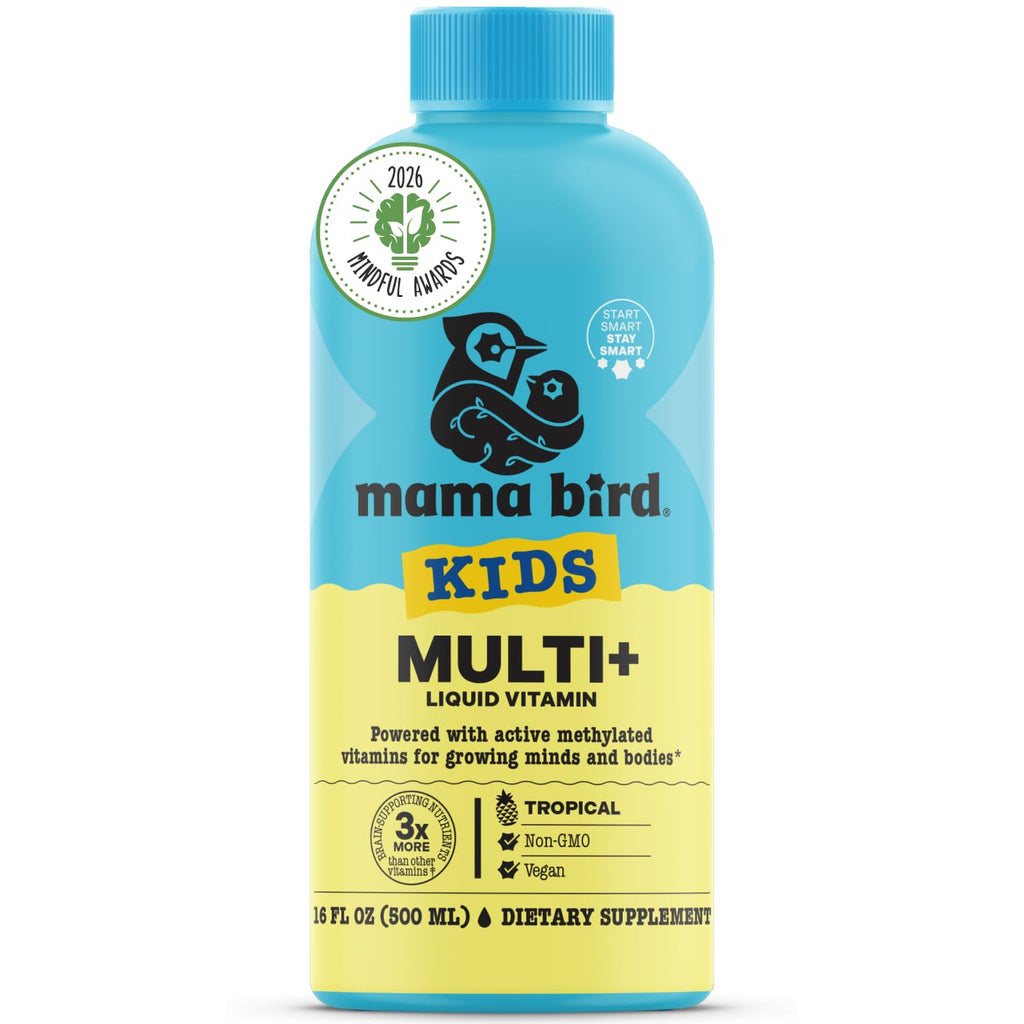 Mama Bird Kids Multi+ Liquid Vitamins Brain Support - 31 Servings