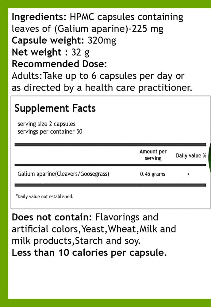 Hekma Center Pure Galium Aparine - 100 Capsules - image 2