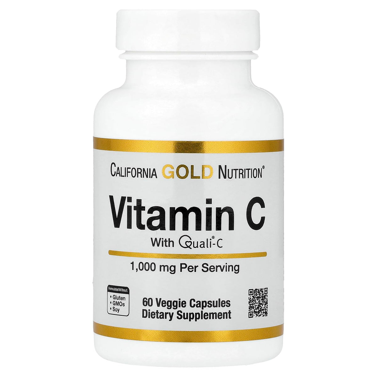 California Gold Nutrition Vitamin C Quali-C 1000 mg - 60 Vegetarian Capsules