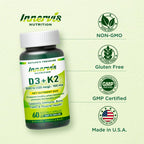 INNERVISNUTRITION Vitamin D3 5000 IU + K2 MK-7 - 60 Capsules - image 5