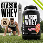 NutraBio Classic Whey Protein Powder Supplement - 25g of Protein Per