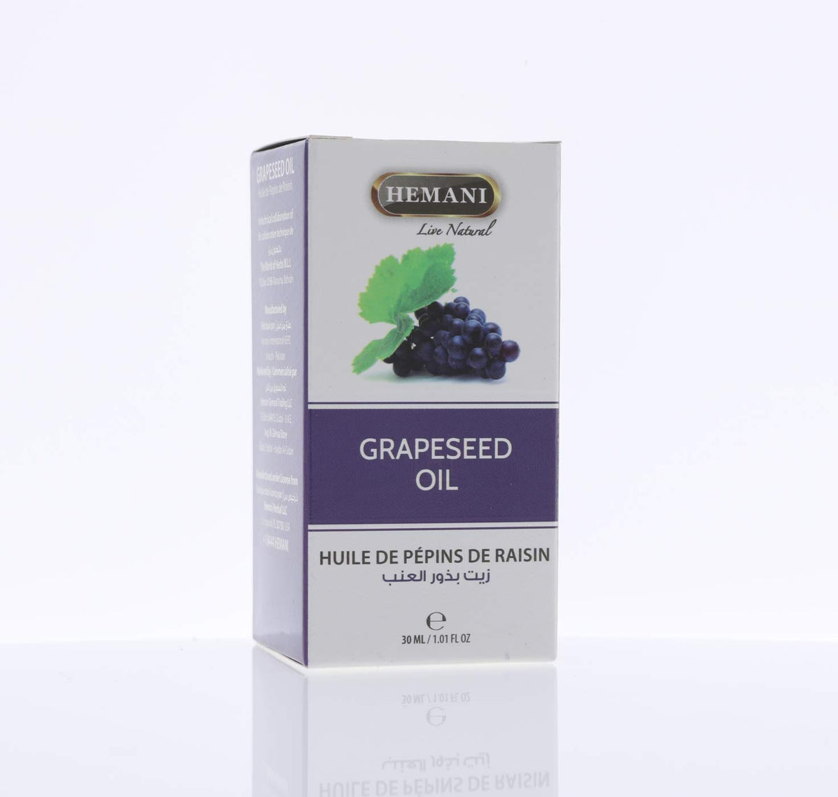 Hemani Grape Seed Oil 30ml, Cold Pressed Light Carrier for Skin, Halal