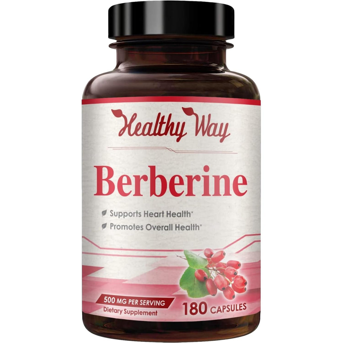 HealthyWayRx Berberine 500mg Antioxidant Supplement - 180 Capsules