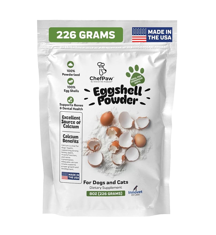 Innovet Pet Products ChefPaw Eggshell Powder for Dogs Calcium Supplement - 8oz