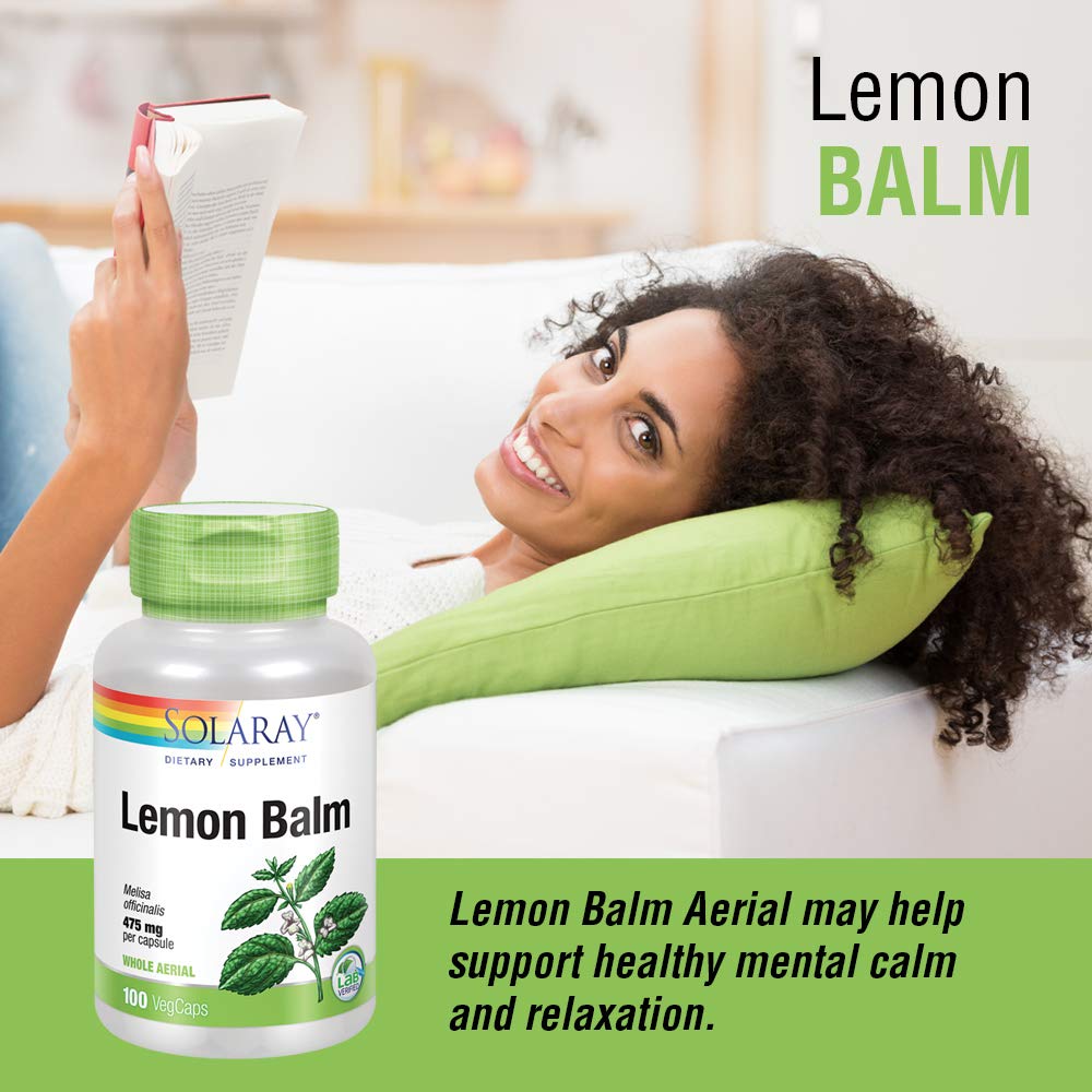 SOLARAY Lemon Balm Aerial 475mg - 100 Capsules - image 3