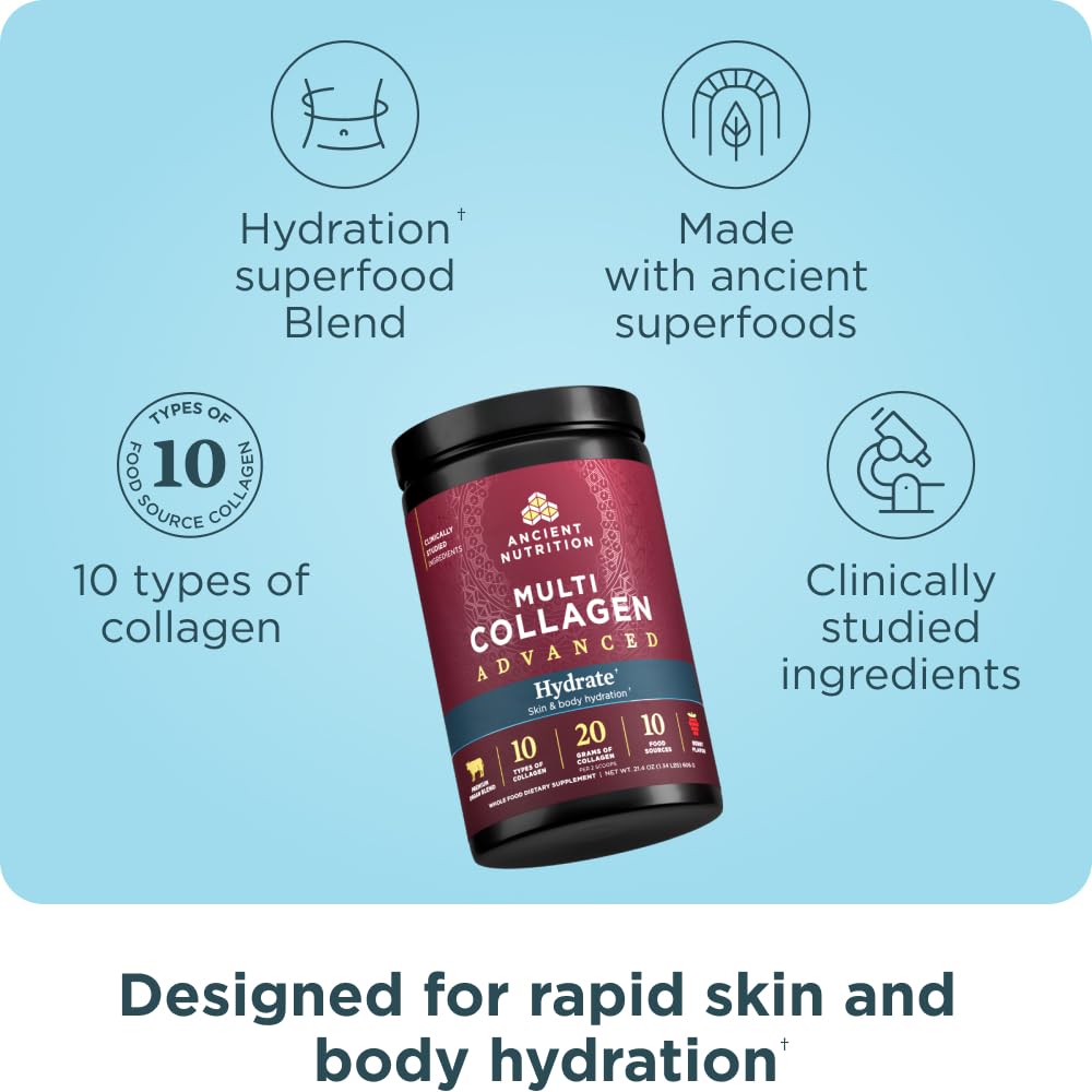 Ancient Nutrition Advanced Multi Collagen Protein Powder Hydrate