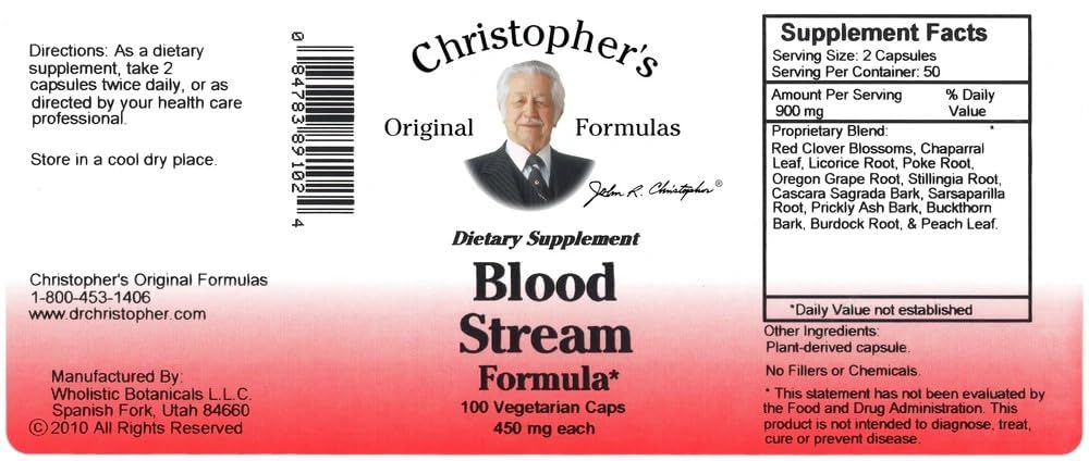 Christopher's Original Formulas Blood Stream Formula - 100 Capsules - image 3