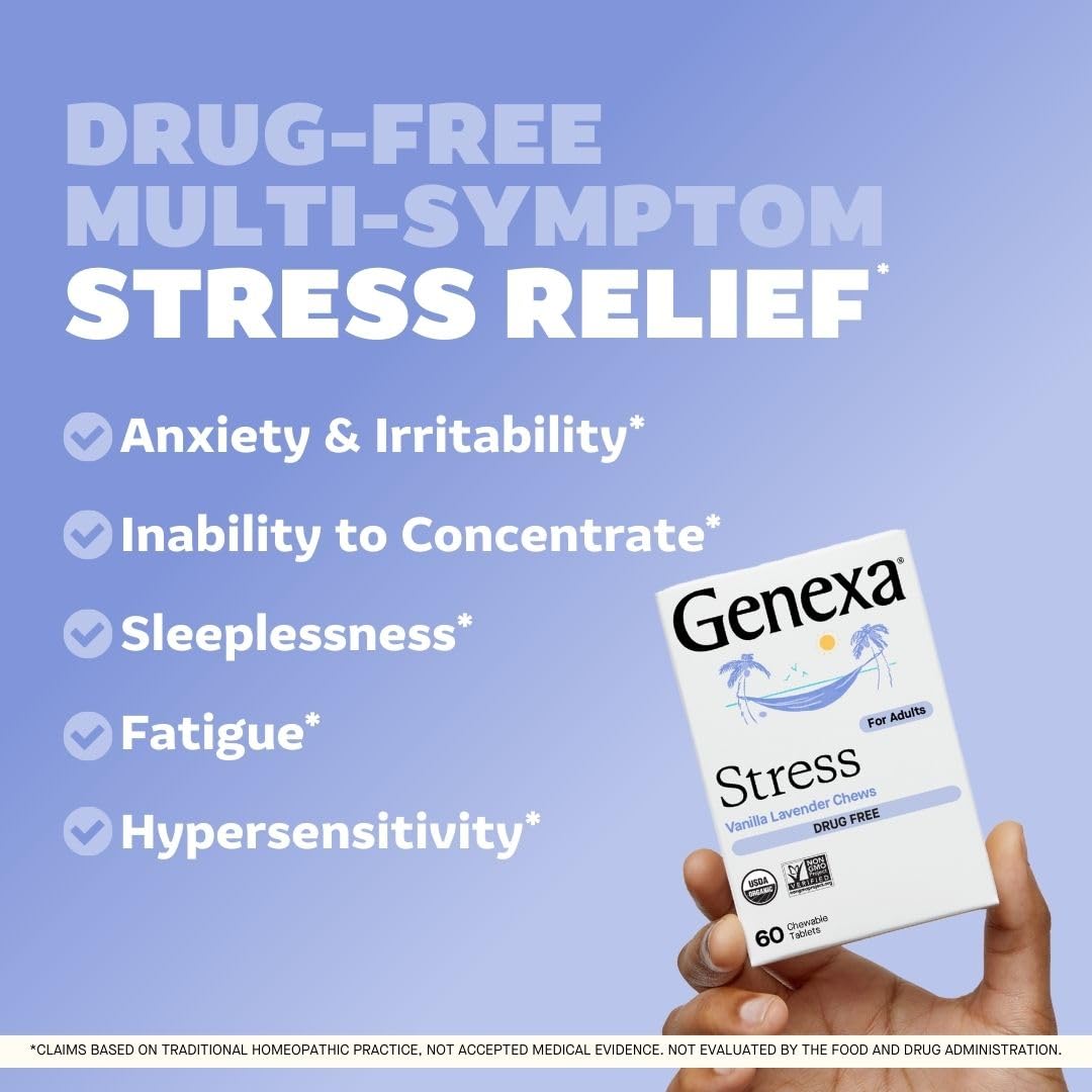 Genexa Stress & Anxiety Relief Chewable Tablets - 60 Tablets - image 2
