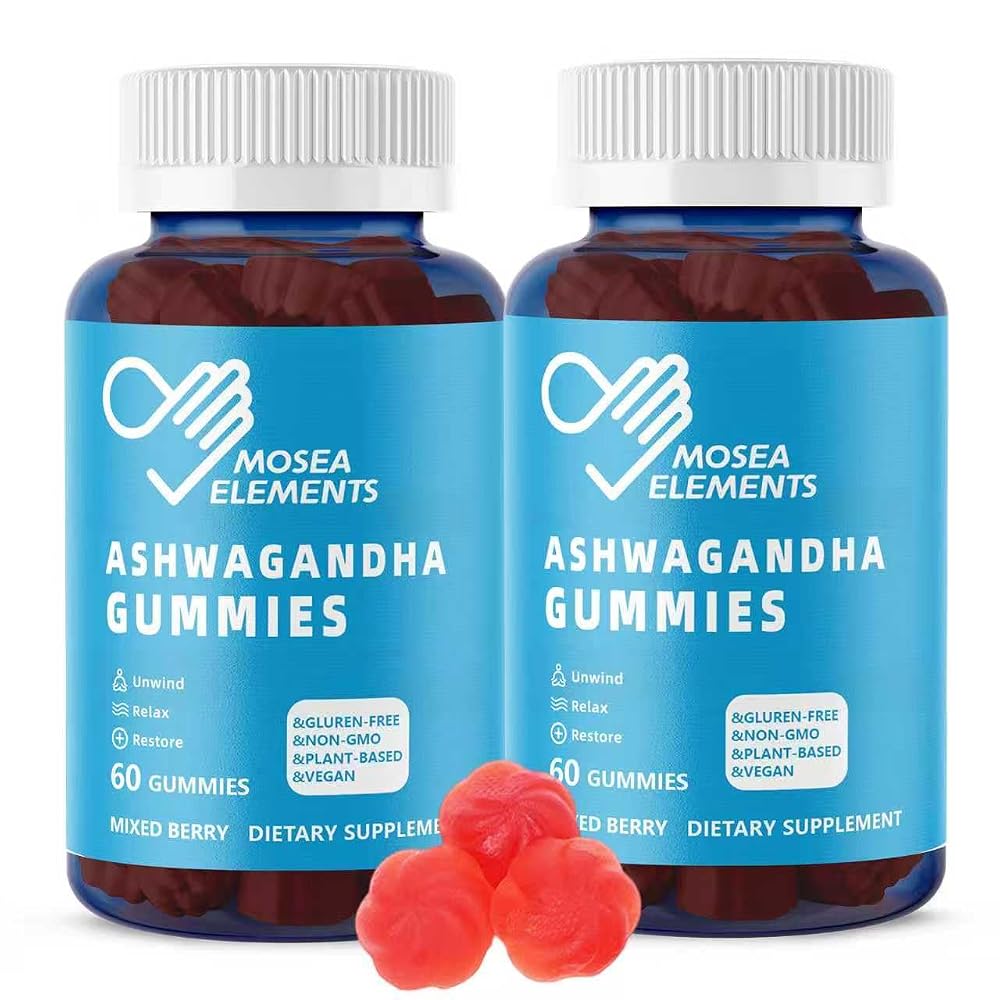 MOSEA ELEMENTS Ashwagandha Gummies with Vitamin D - 120 Count