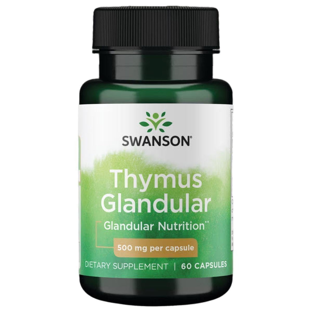 Swanson Cold-Processed Raw Thymus Glandular 500 mg - 60 Capsules