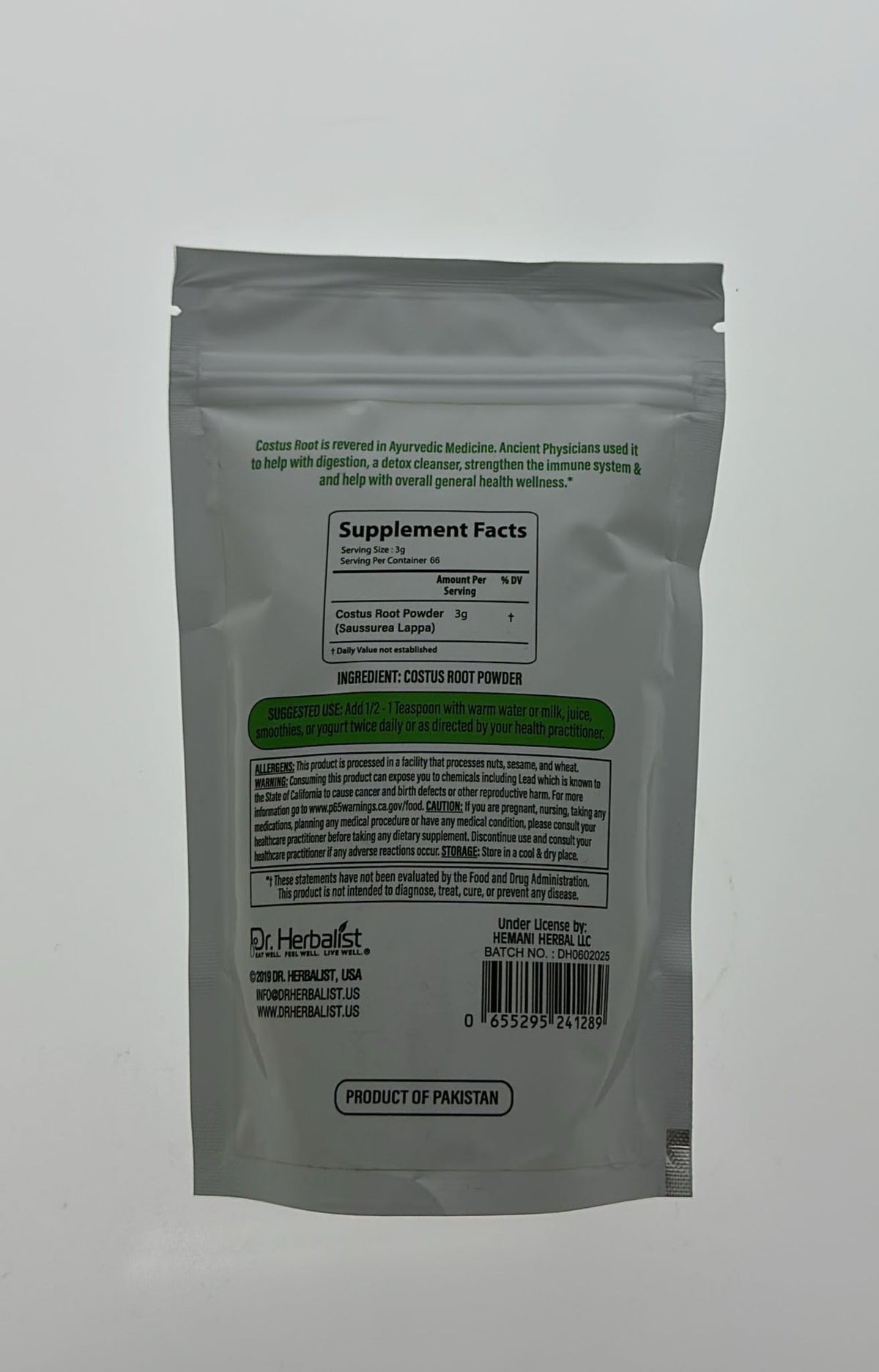 Dr. HERBALIST Costus Root Powder - 200g - image 3