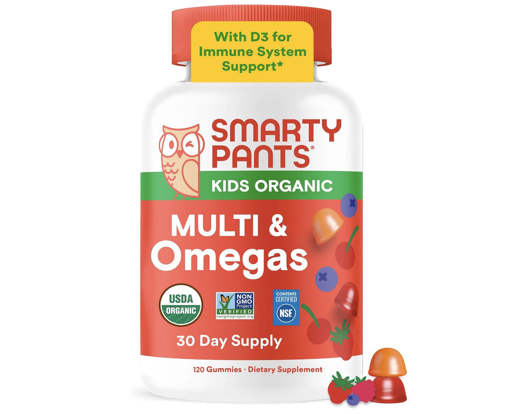 SmartyPants Organic Kids Multi & Omegas 3 Gummies - 120 Count