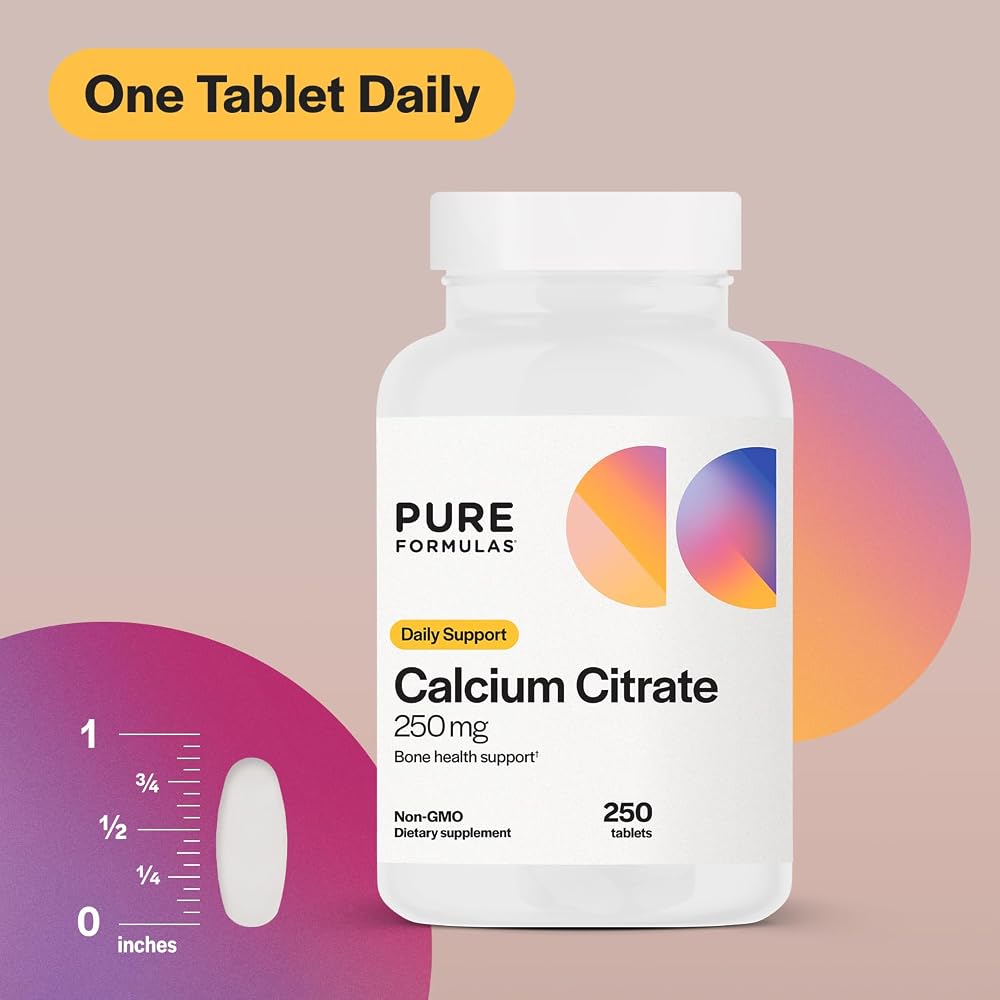 PureFormulas Calcium Citrate 250 mg Bone & Dental Health - 250 Tablets - image 3