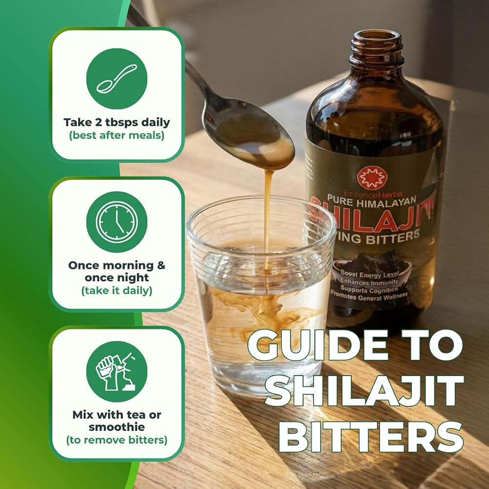 Essence Herbs Shilajit Bitters Liquid with Moringa & Black Seed - 16 Fl Oz - image 4