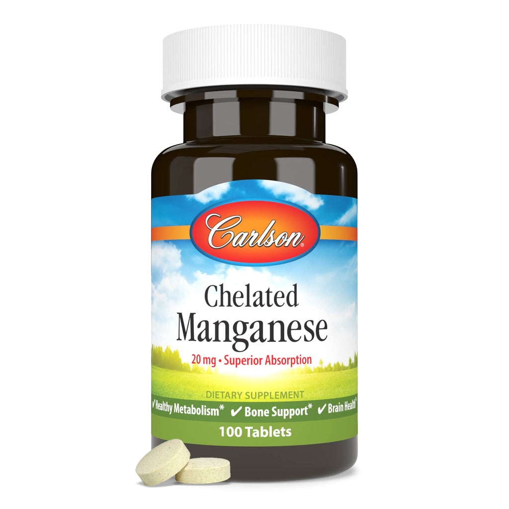 Carlson Chelated Manganese 20 mg - 100 Tablets - image 5