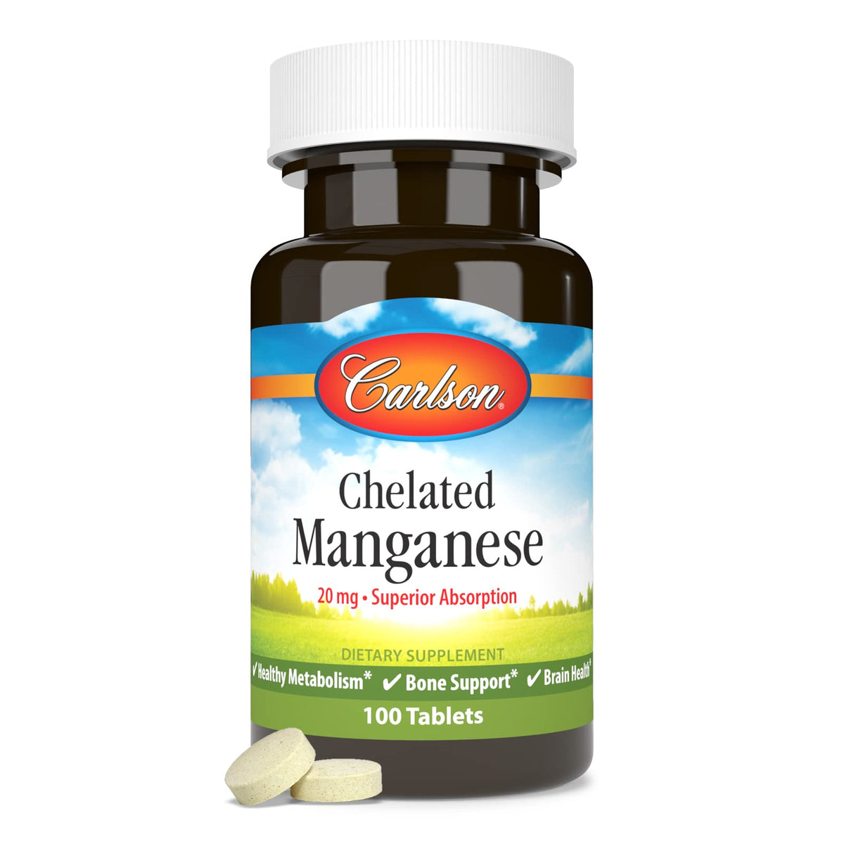 Carlson Chelated Manganese 20 mg - 100 Tablets - image 5