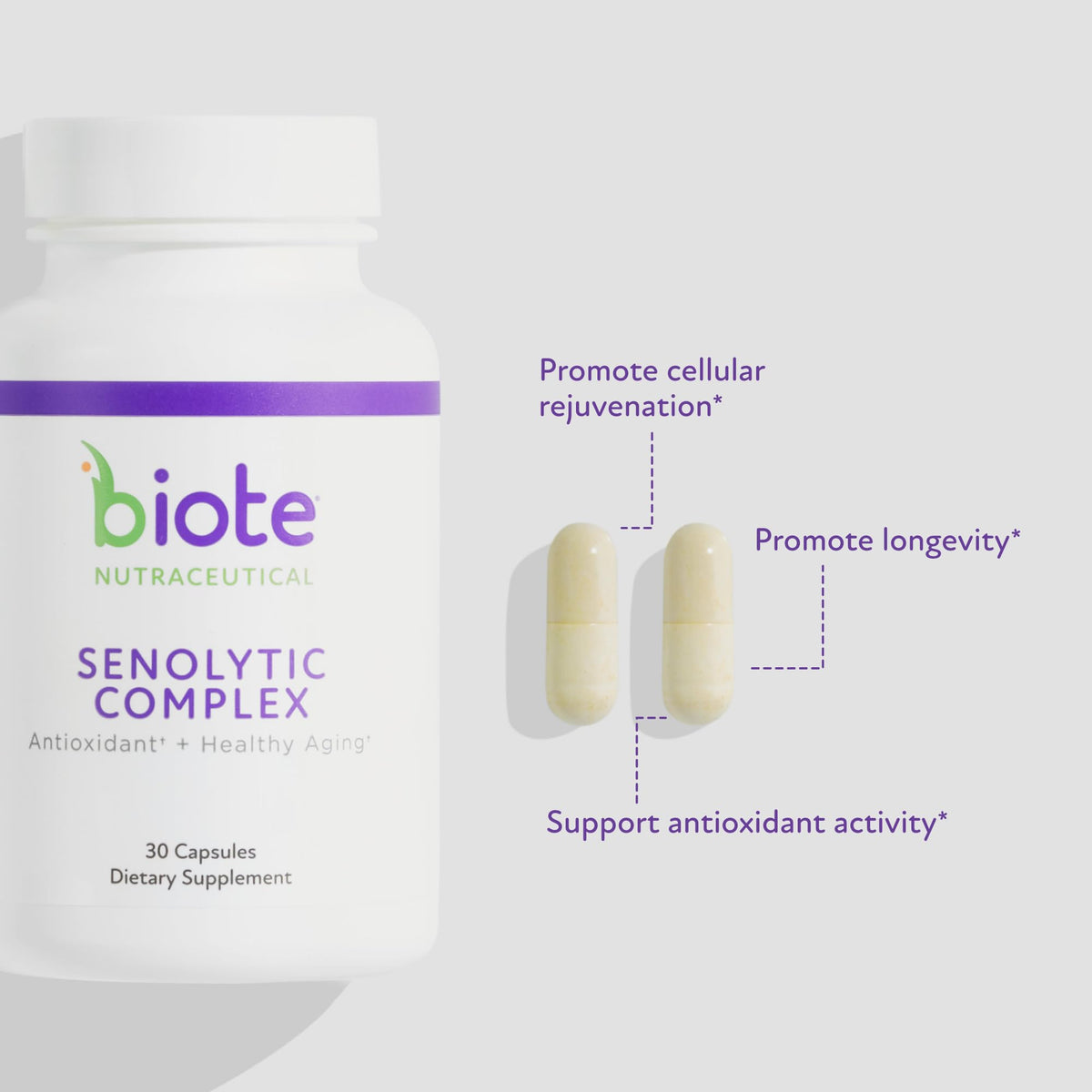Biote Nutraceuticals SENOLYTIC Complex Antioxidants - 30 Capsules - image 2