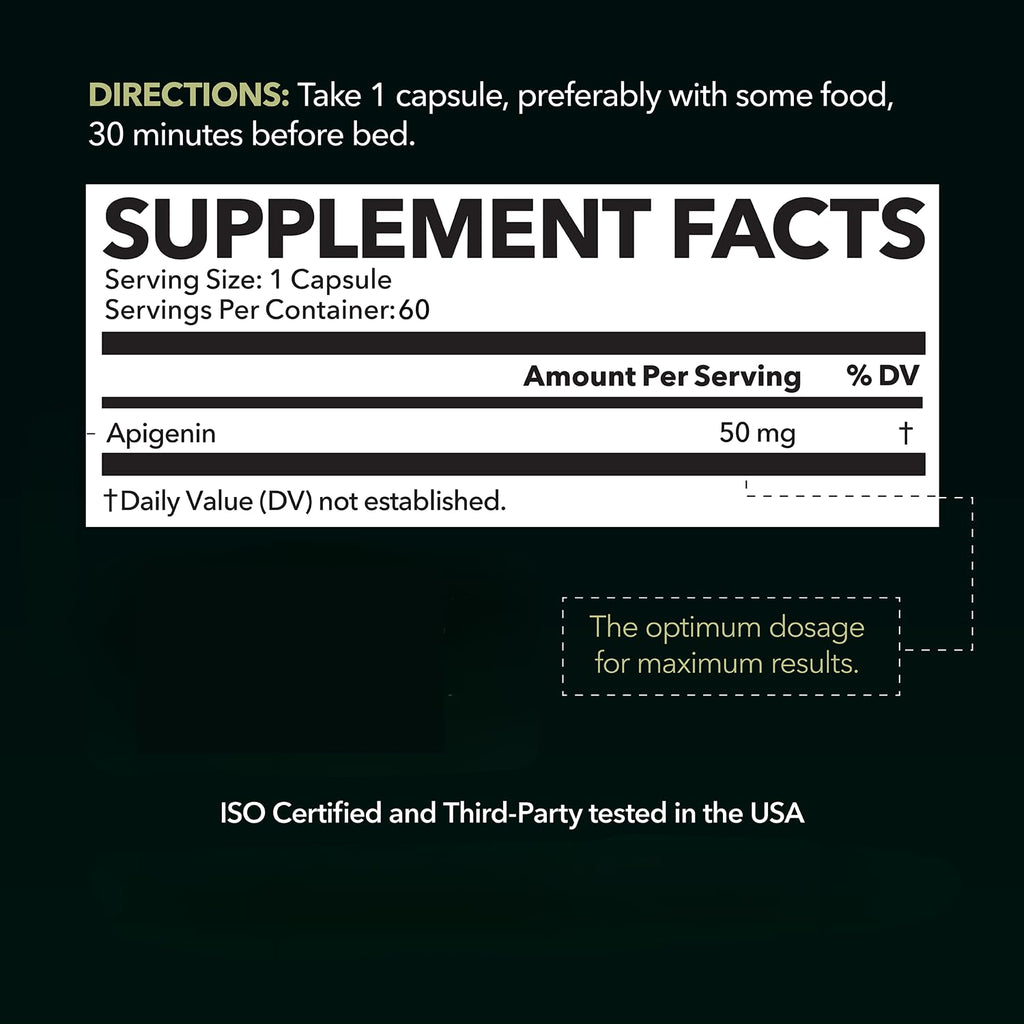 Havasu Nutrition Apigenin 50mg Sleep & Cognitive Support - 60 Capsules - image 2