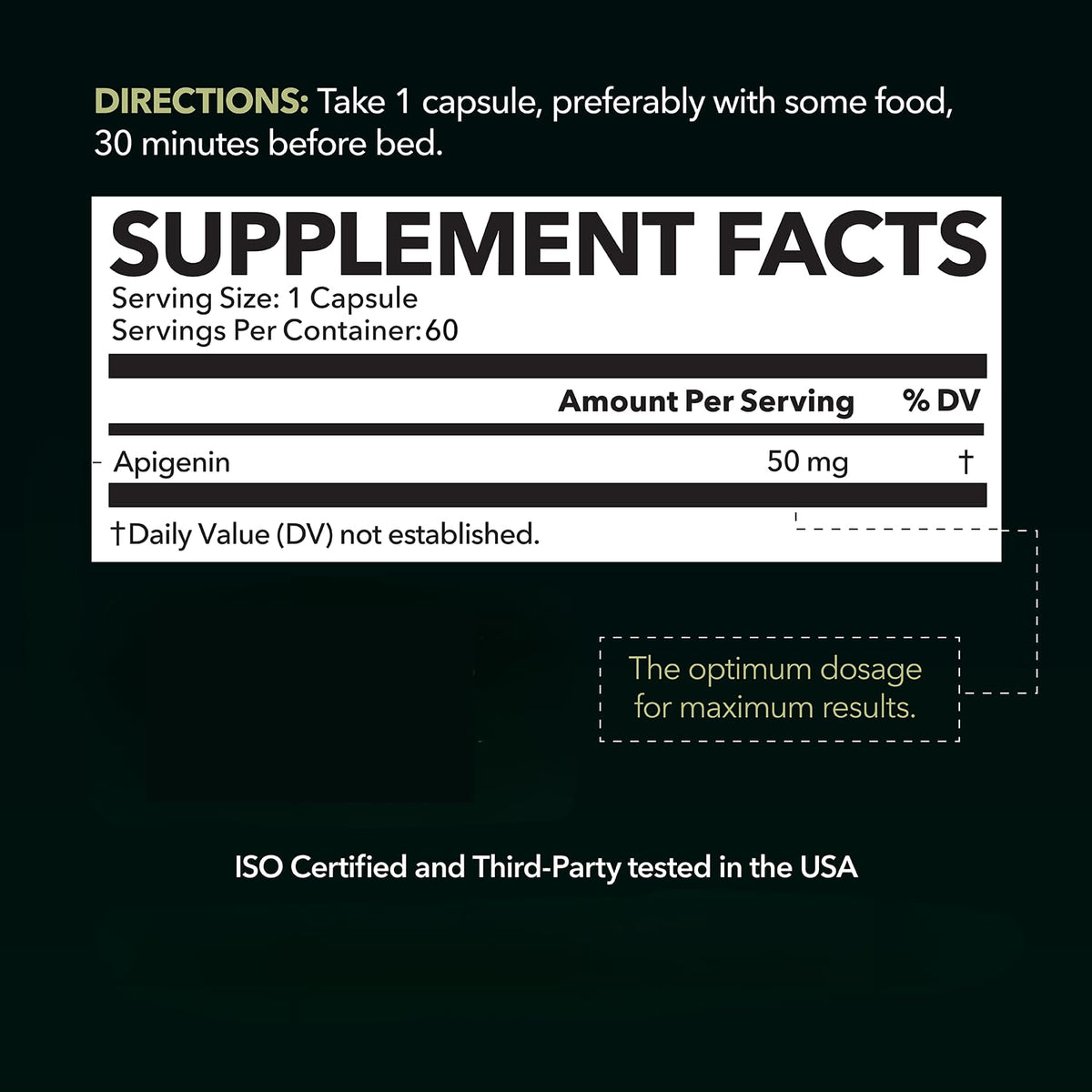 Havasu Nutrition Apigenin 50mg Sleep & Cognitive Support - 60 Capsules - image 2