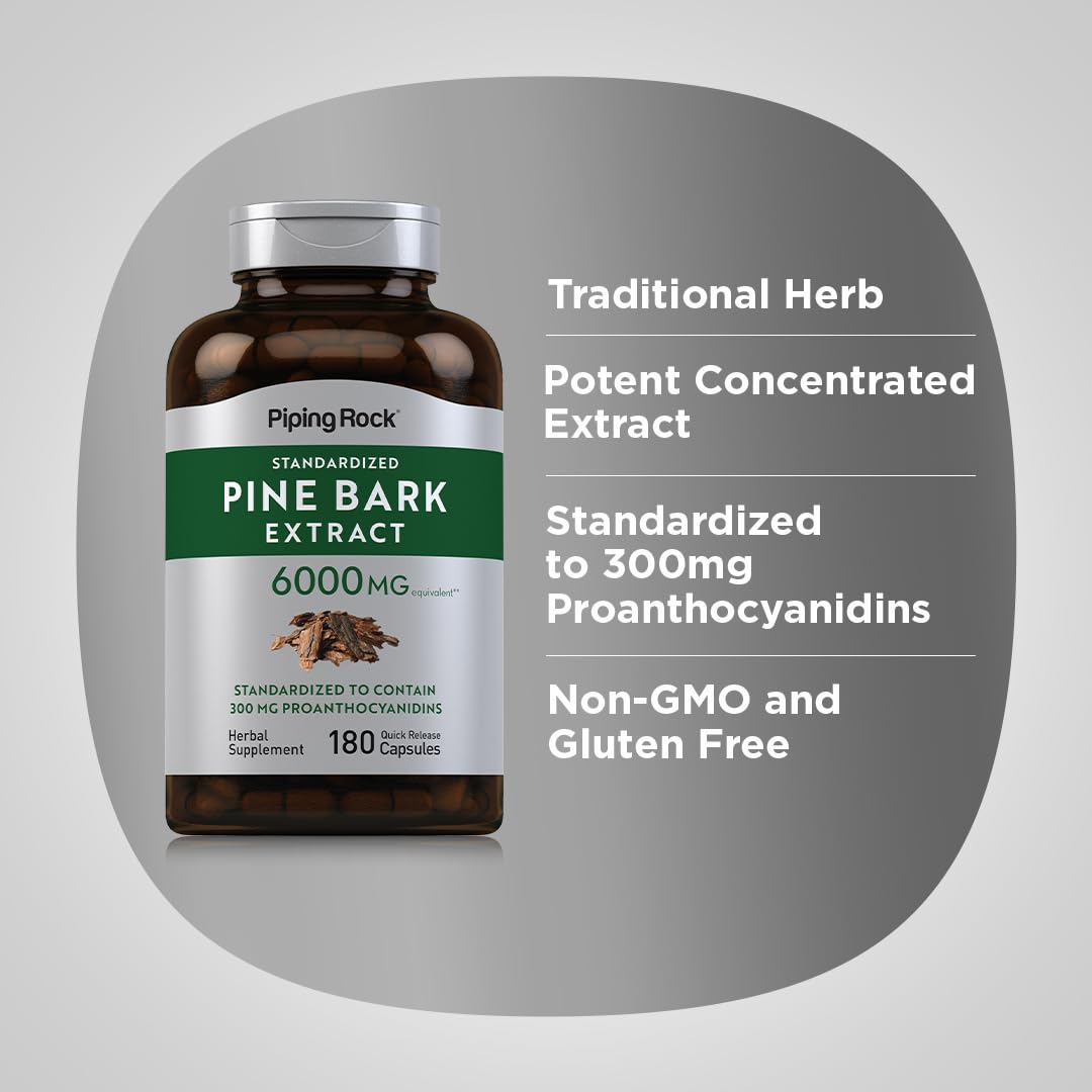 Piping Rock Pine Bark Extract - 180 Capsules - image 4