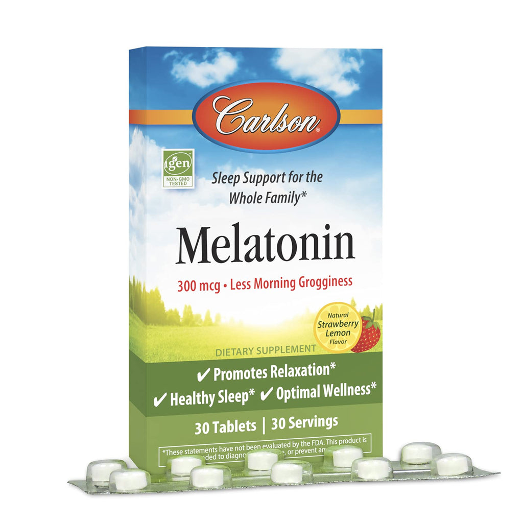 Carlson Melatonin 300 mcg Healthy Sleep - 30 Chewable Tablets - image 4