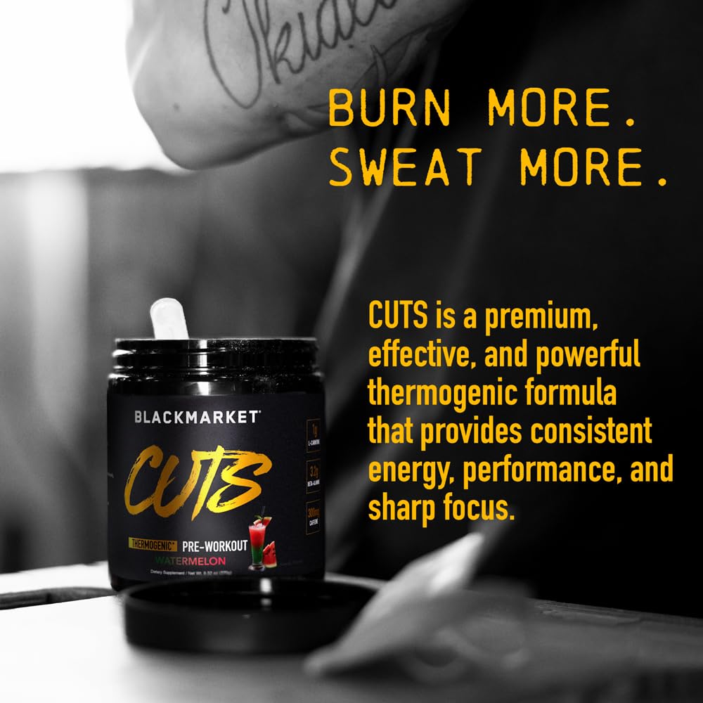 BLACKMARKET CUTS Pre Workout Powder Watermelon - 30 Servings - image 6