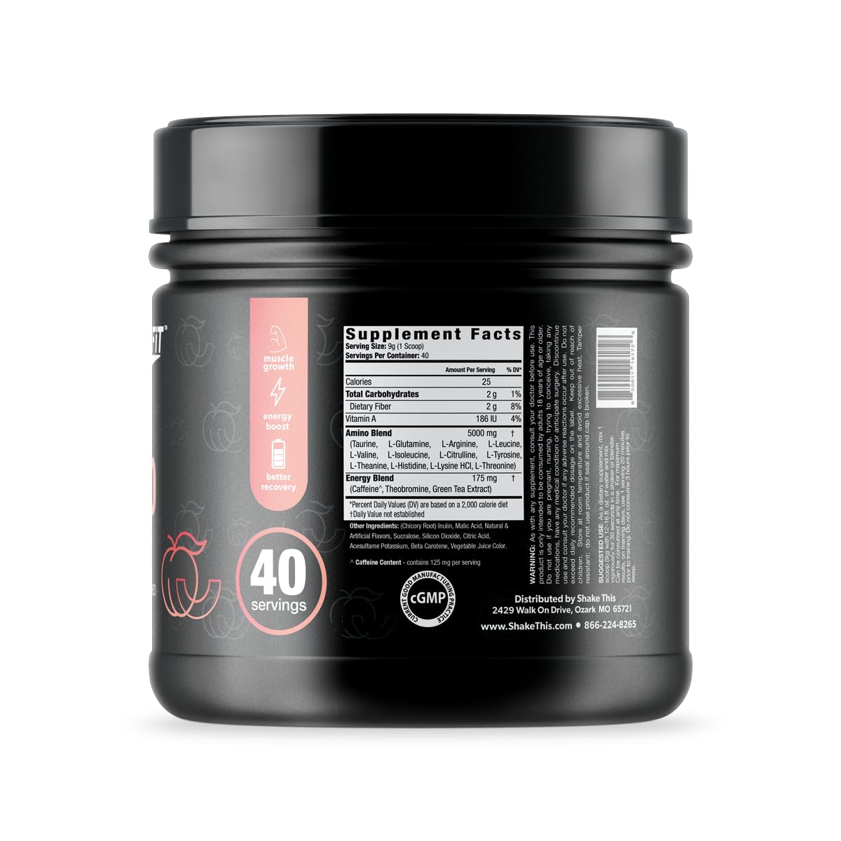 ES FIT Amino+ Powder - Pre and Post Workout with Caffeine + Green Tea