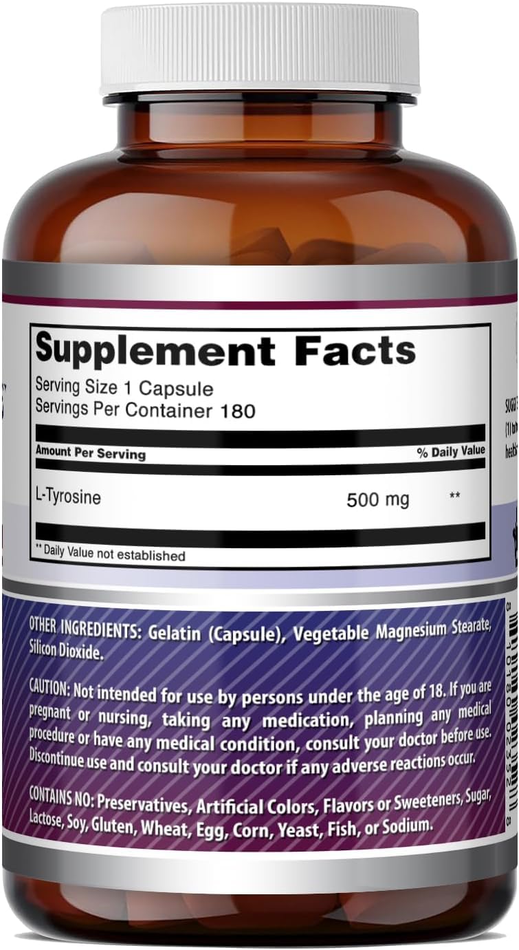 Amazing Formulas L-Tyrosine 500 mg Capsules