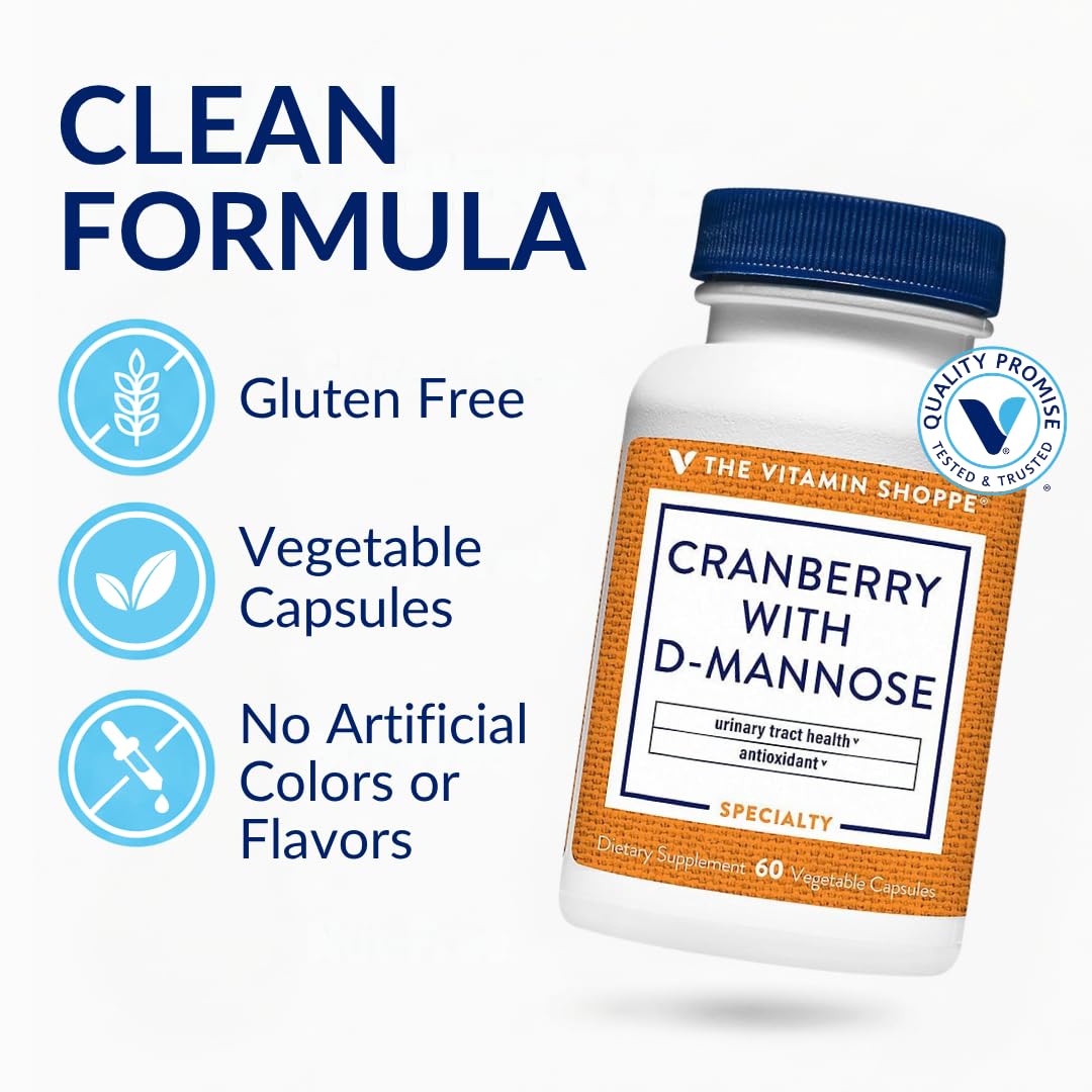 The Vitamin Shoppe Cranberry with D-Mannose Vegetarian Capsules - 60 Capsules - image 3