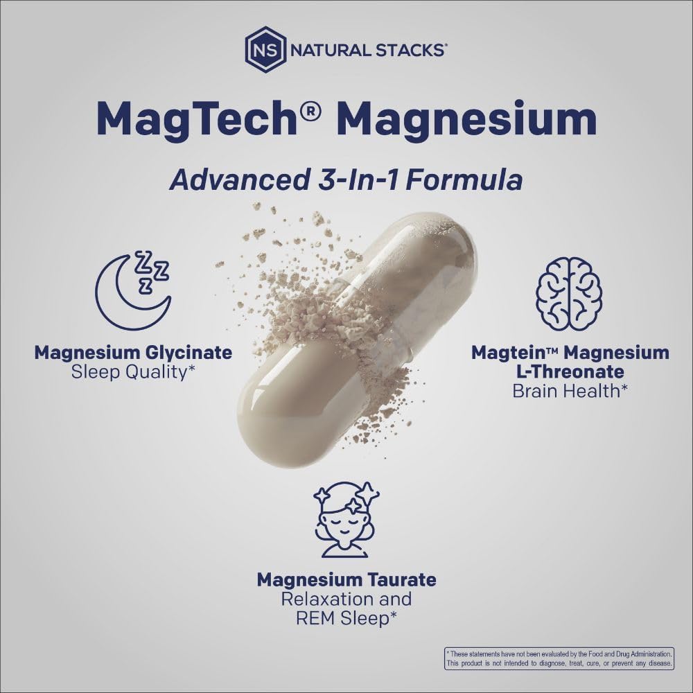 Natural Stacks MagTech Magnesium Complex Brain Support - 90 Capsules - image 8