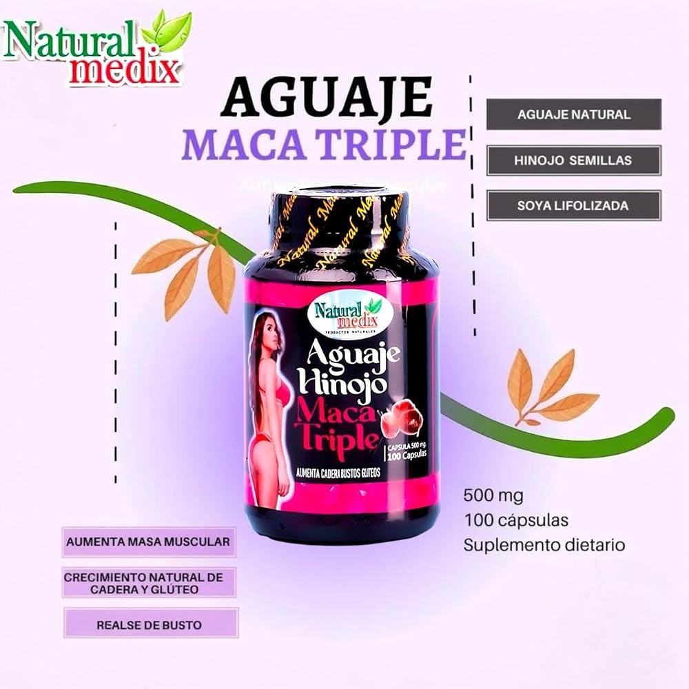 Natural medix Aguaje Hinojo Maca Triple Botanical Blend - 100 Capsules - image 4