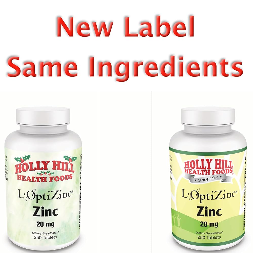 Holly Hill Health Foods L-OptiZinc Zinc 20 mg - 250 Tablets - image 3