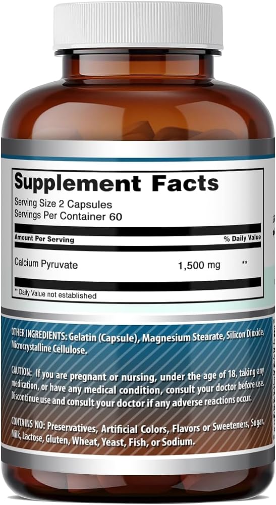 Amazing Nutrition Calcium Pyruvate 1500 mg - 240 Capsules - image 6