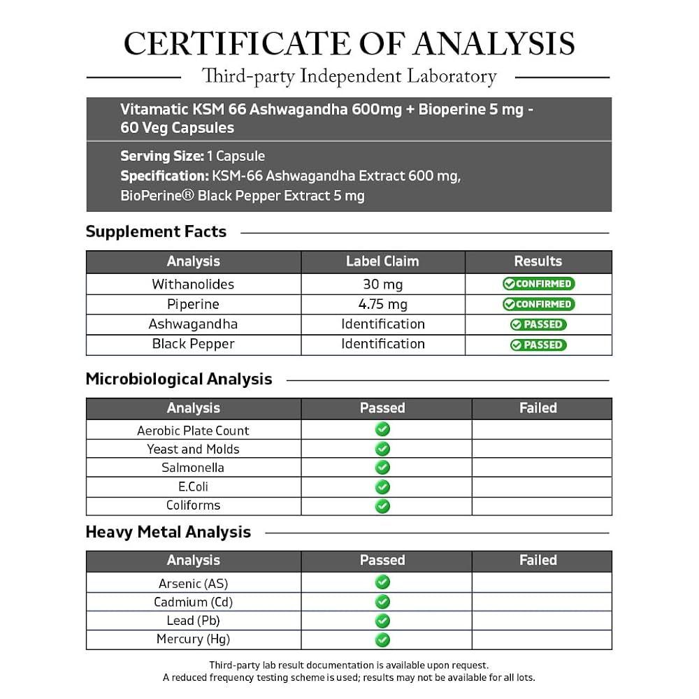 Vitamatic KSM-66 Ashwagandha Root Extract with Bioperine - image 3