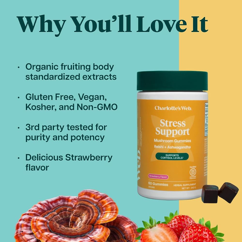 Charlotte's Web Stress Support Mushroom Gummies - 30 Servings - image 4