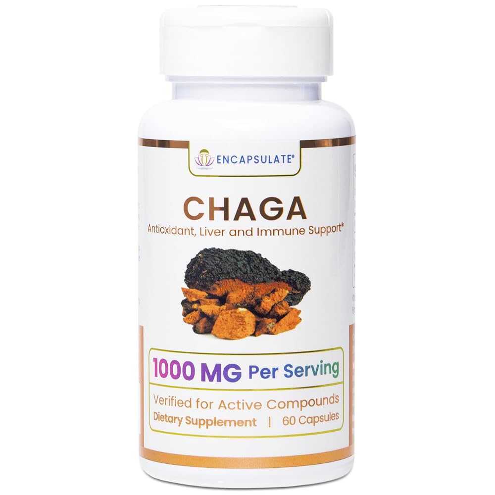 ENCAPSULATE Chaga Mushroom Extract 1000mg - 60 Capsules
