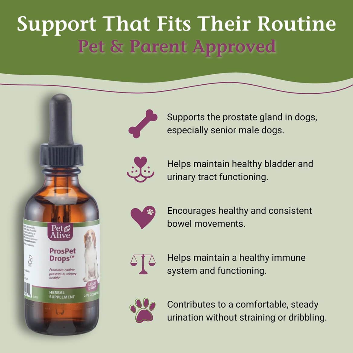 PetAlive ProsPet Drops for Dog Prostate & Bladder Health - 2 Fl Oz - image 3