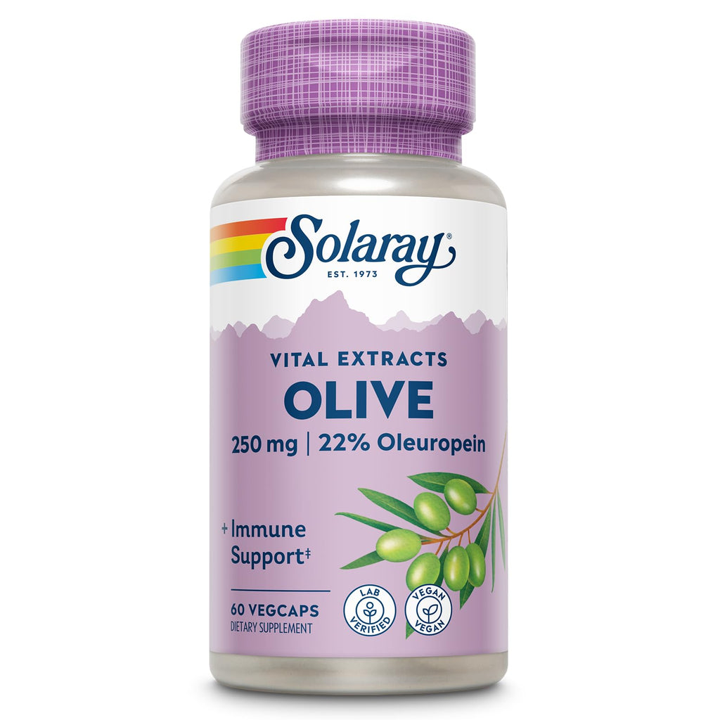 SOLARAY Olive Leaf Extract 250mg Wellness Support - 60 Vegetarian Capsules